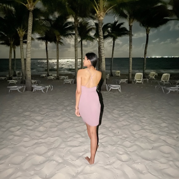 Women dress Summer Mauve colour fitted. - Picture 2 of 3